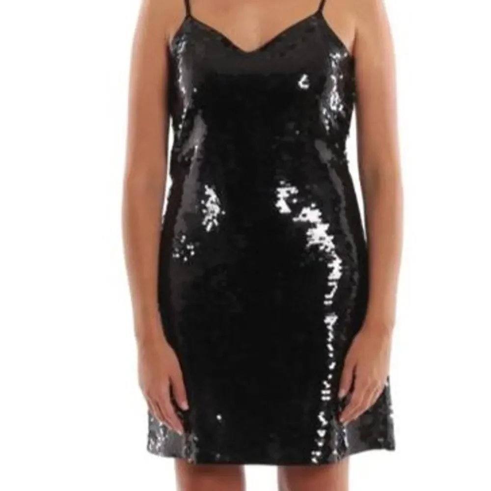Michael kors black sequin slip mini dress. Large
